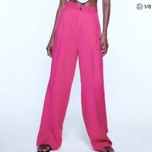 Zara Women's Straight Leg Pants - Fuchsia